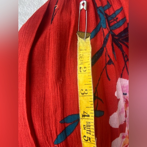 intimately free people beau red floral smocked maxi sundress - Picture 7 of 11